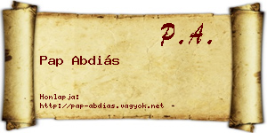 Pap Abdiás névjegykártya